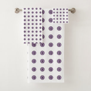 Halloween Purple Polka Dot Eyes Bath Towel Set