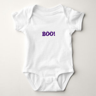 Halloween purple Scary Boo! eyeballs funny costume Baby Bodysuit