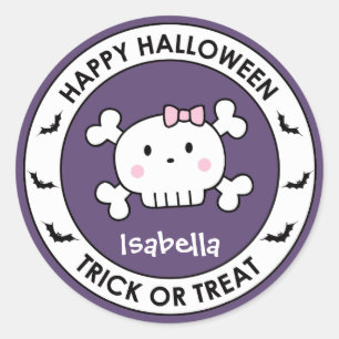 Halloween Purple Treat Bag Sticker Label