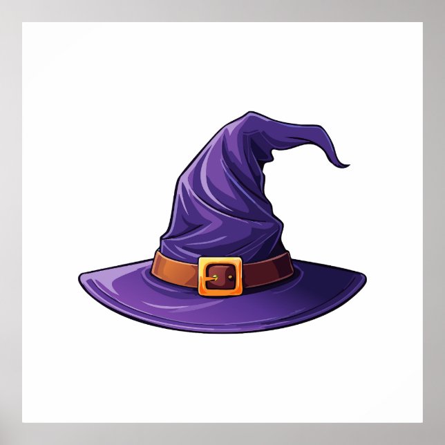 Halloween purple witch hat poster (Front)