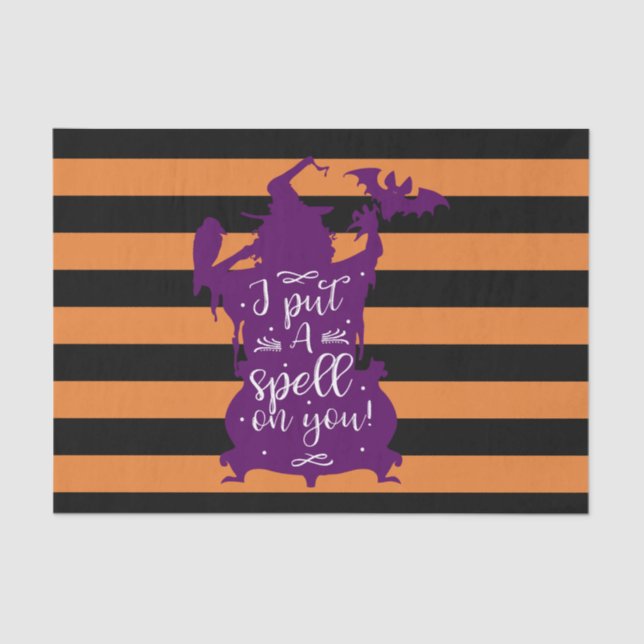 Halloween Purple Witch I put A Spell on You Tissue Paper (Front)