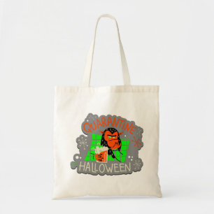 halloween quarantine monster covid lockdown tote bag