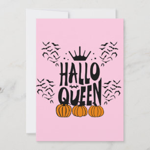 Halloween Queen, Halloqueen, Retro Halloween Art Holiday Card