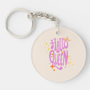 Halloween Queen, Halloqueen, Retro Halloween Art Key Ring