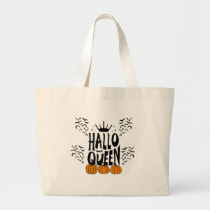 Halloween Queen, Halloqueen, Retro Halloween Art Large Tote Bag