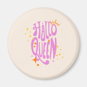 Halloween Queen, Halloqueen, Retro Halloween Art Magnet