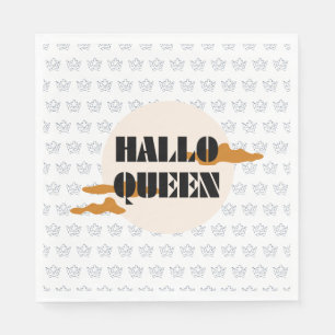 Halloween Queen, Halloqueen, Retro Halloween Art Napkin