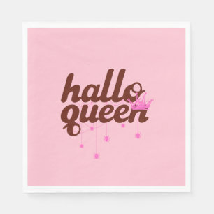 Halloween Queen, Halloqueen, Retro Halloween Art Napkin