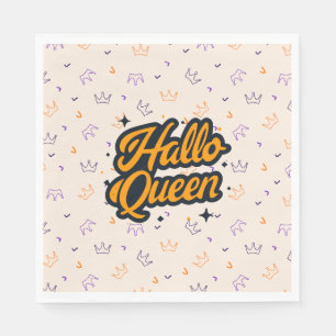 Halloween Queen, Halloqueen, Retro Halloween Art Napkin