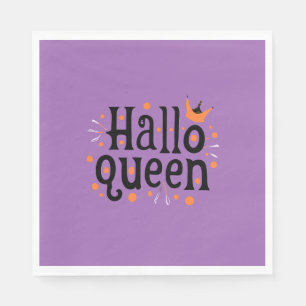 Halloween Queen, Halloqueen, Retro Halloween Art Napkin
