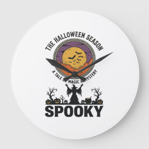Halloween Queen Little Miss Retro Witch_1 Large Clock