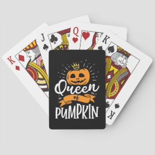 Halloween Queen Of Pumpkin Playing Cards