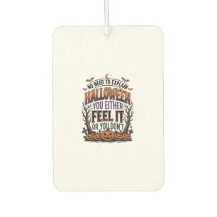 Halloween Quote Shirt Vintage Pumpkin Bat Tree Des Car Air Freshener