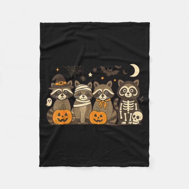 Halloween Raccoon Costumes Ghost Witch Mummy Men W Fleece Blanket (Front)