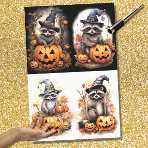 Halloween Racoon Collage 1 Decoupage Paper