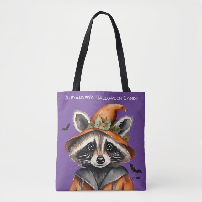 Halloween Racoon Custom Tote Bag (Front)