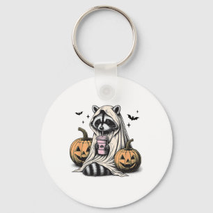 Halloween Racoon Ghost Key Ring
