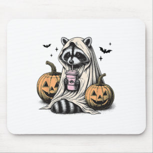 Halloween Racoon Ghost  Mouse Pad