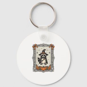 Halloween Racoon Witch Pumpkin Vintage Cute_1 Key Ring