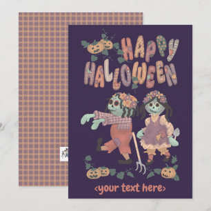 Halloween Rag Doll Zombies (3) - Greeting Card