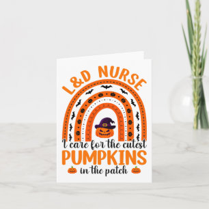 Halloween Rainbow Landd Nurse I Care The Cutest Pu Card