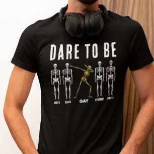 Halloween Rainbow Skeleton Dab Dare To Be Game Tri-Blend Shirt