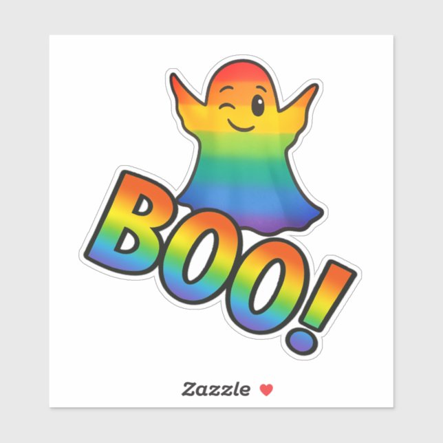 Halloween Rainbow Winking Ghost and BOO (Sheet)