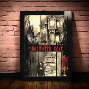 Halloween Rave Castle Invitations