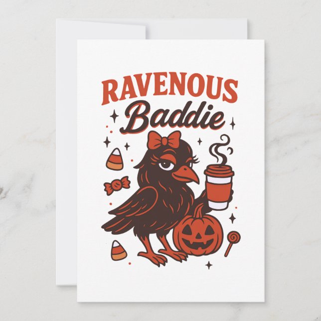 Halloween Raven  Holiday Card (Front)