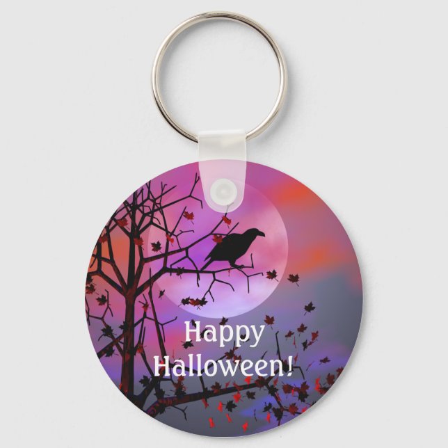 Halloween Raven Night Key Ring (Front)