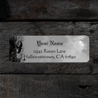 Halloween Raven Sky Custom Return Address Label