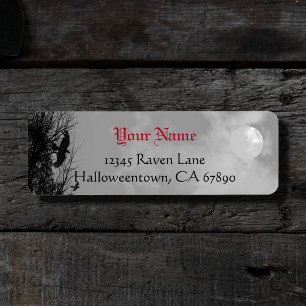 Halloween Raven Sky Custom Return Address Label