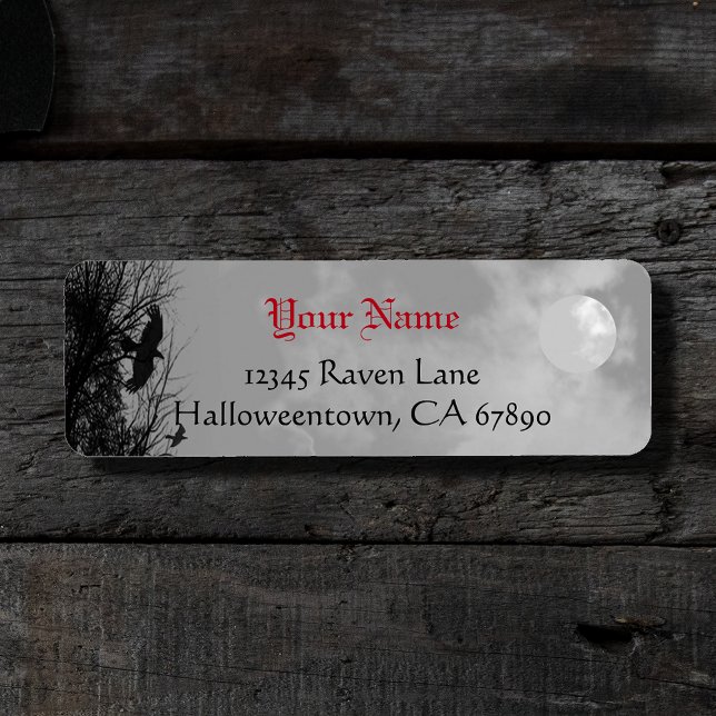 Halloween Raven Sky Custom Return Address Label (Creator Uploaded)