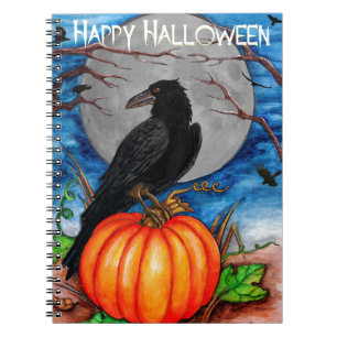 Halloween Raven Spiral Notebook