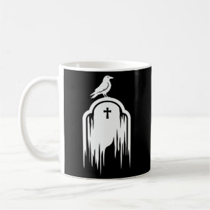Halloween Raven Tombstone Silhouette Design Coffee Mug