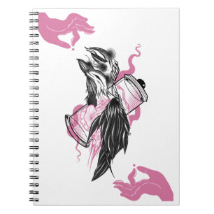 Halloween Raven with Lotus Hands Art Spiral Notebo Notebook