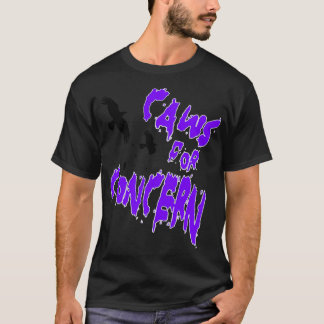 Halloween Ravens Caws For Concern Fun Pun Purple Q T-Shirt