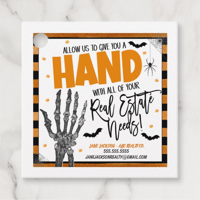 Halloween Real Estate referral Gift Tag (Front)