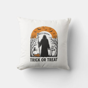 Halloween Reaper Trick Or Treat Vintage Spooky_1 Cushion
