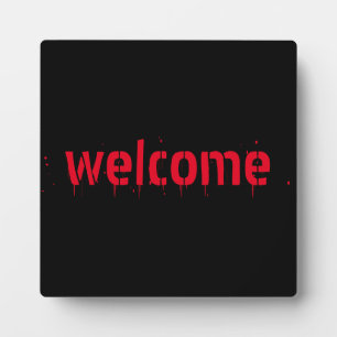 Halloween red bloody scary Welcome decorations Plaque