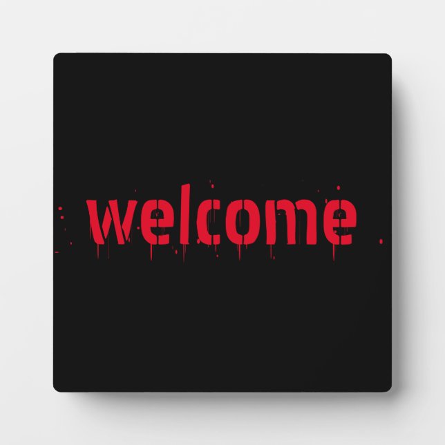 Halloween red bloody scary Welcome decorations Plaque (Front)