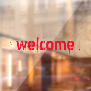 Halloween red bloody welcome custom text
