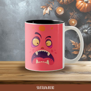 Halloween Red Shocked Monster Coffee Mug