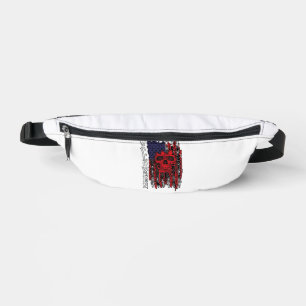 Halloween Red Skull American Flag Spider Webs Bats Bum Bags