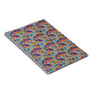 Halloween repeating pattern with pumpkins notebook