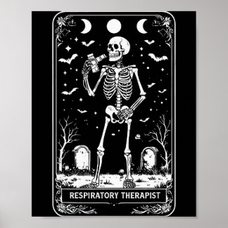 Halloween Respiratory Therapist Tarot Card Pulmono Poster