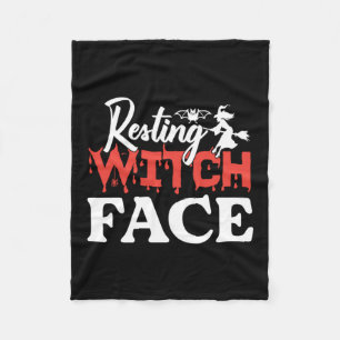 Halloween Resting Witch Facce Birthday Fleece Blanket