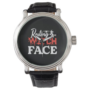 Halloween Resting Witch Facce Birthday Watch