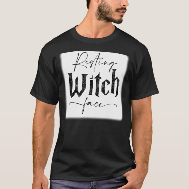 Halloween Resting Witch Face Bleach T-Shirt (Front)