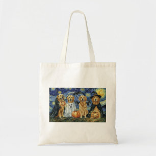 Halloween Retriever Dogs Ghost Boo Witch Costume Tote Bag